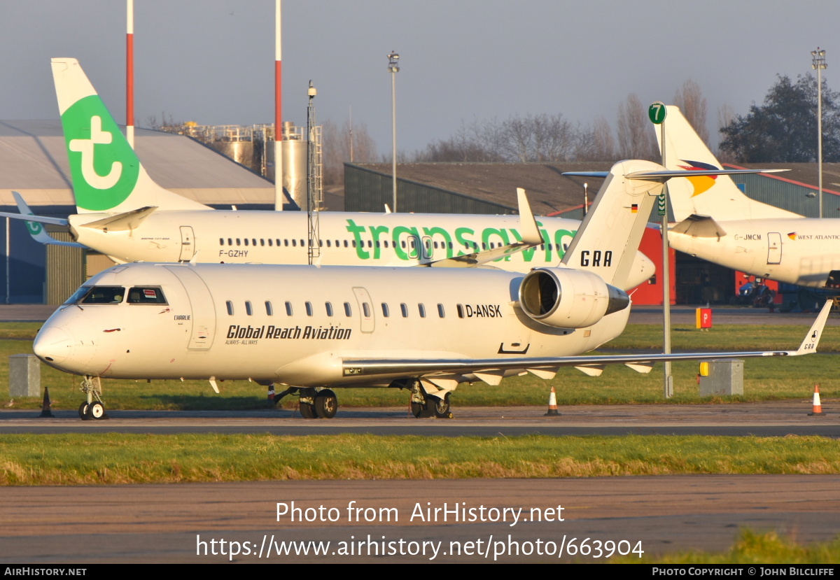 Aircraft Photo of D-ANSK | Canadair CRJ-200LR (CL-600-2B19) | Global Reach Aviation - GRA | AirHistory.net #663904