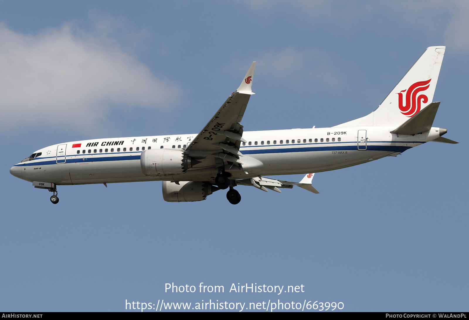 Aircraft Photo of B-209K | Boeing 737-8 Max 8 | Air China | AirHistory.net #663990