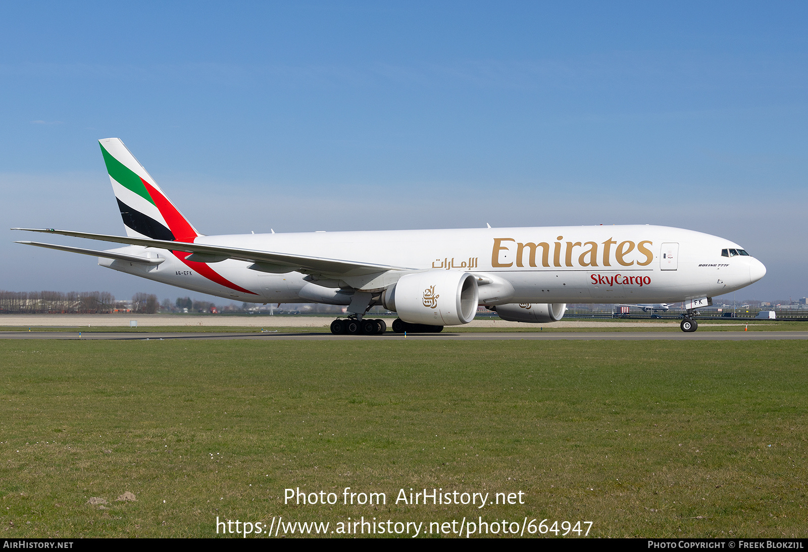 Aircraft Photo of A6-EFK | Boeing 777-F1H | Emirates SkyCargo | AirHistory.net #664947