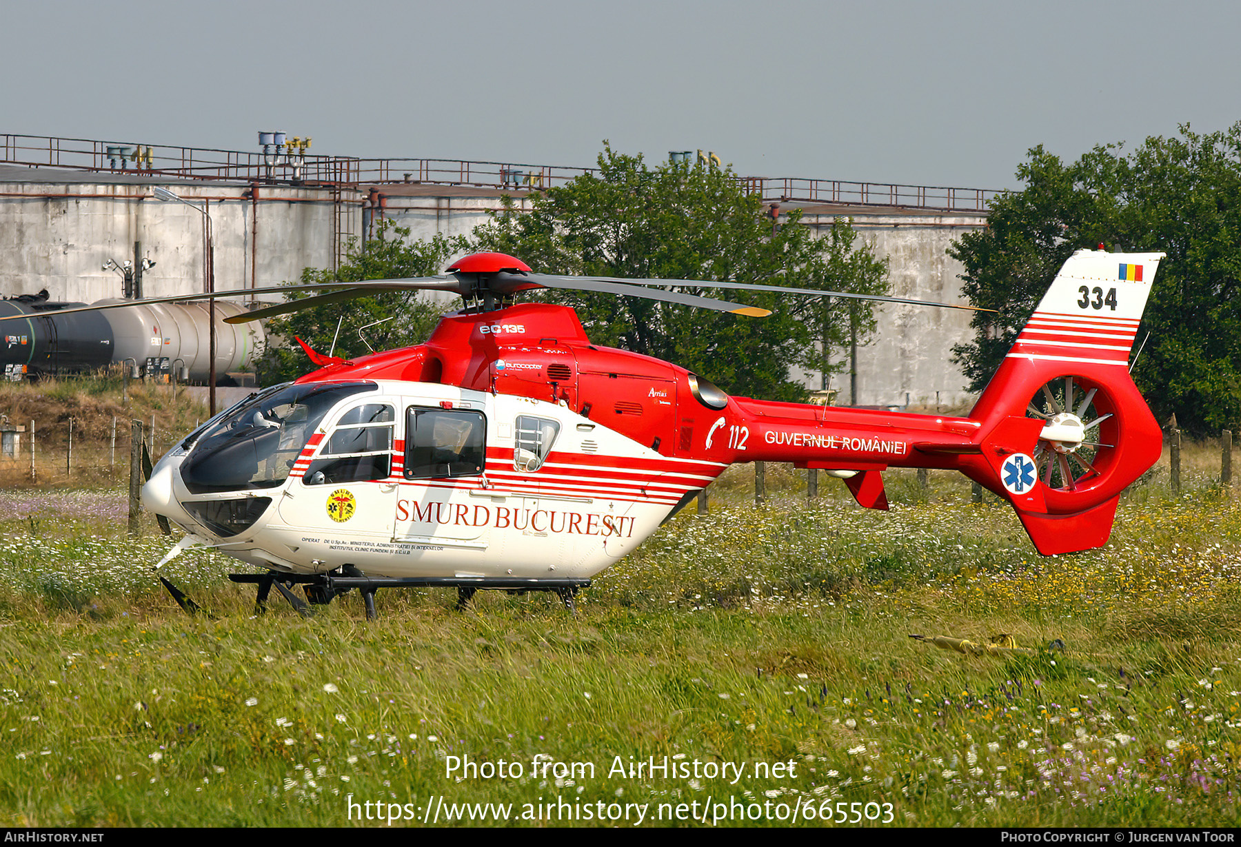 Aircraft Photo of 334 | Eurocopter EC-135T-2 | Romania - SMURD | AirHistory.net #665503