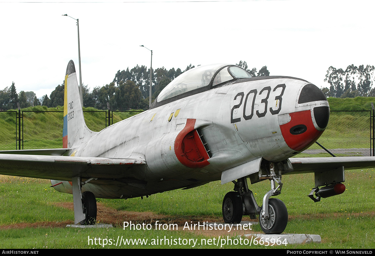 Aircraft Photo of FAC2033 / FAC2002 | Lockheed T-33A | Colombia - Air Force | AirHistory.net #665964