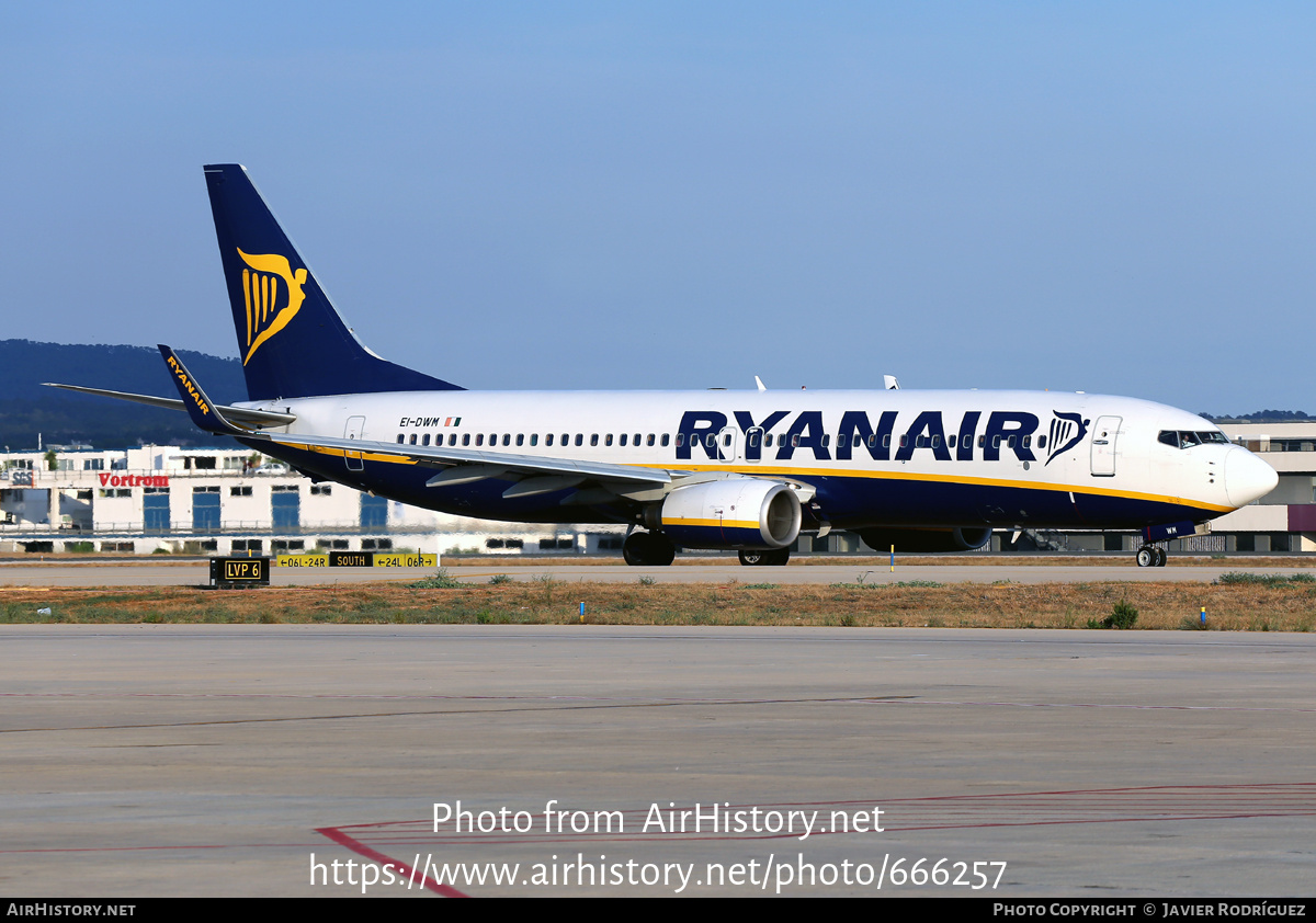 Aircraft Photo of EI-DWM | Boeing 737-8AS | Ryanair | AirHistory.net #666257