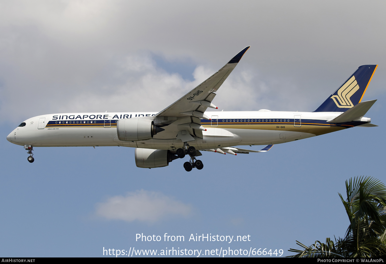 Aircraft Photo of 9V-SHS | Airbus A350-941 | Singapore Airlines | AirHistory.net #666449