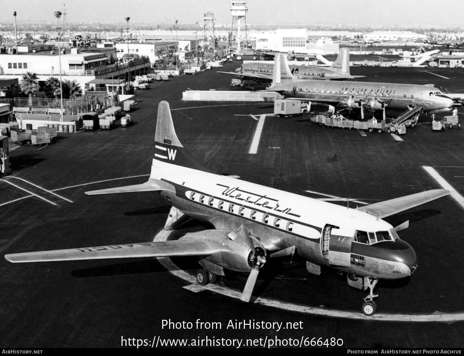 Aircraft Photo of N8405H | Convair 240-1 | Western Air Lines | AirHistory.net #666480