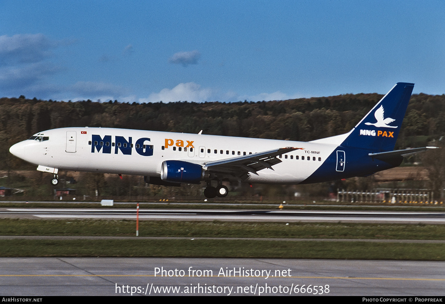 Aircraft Photo of TC-MNF | Boeing 737-4K5 | MNG Pax | AirHistory.net #666538