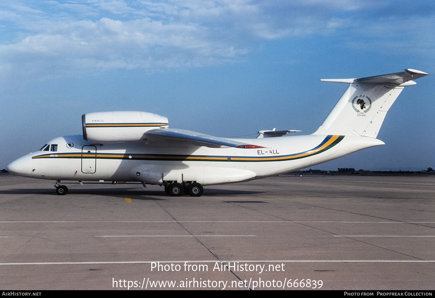 Aircraft Photo of EL-ALL | Antonov An-72-100 | Cen Sad | AirHistory.net #666839