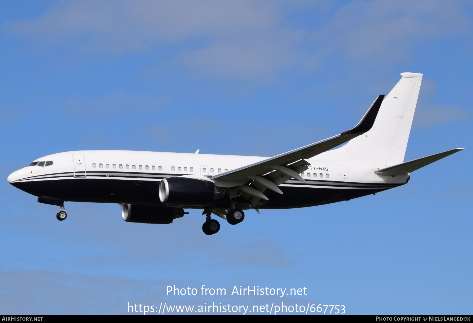 Aircraft Photo of T7-HAS | Boeing 737-7JR BBJ | AirHistory.net #667753