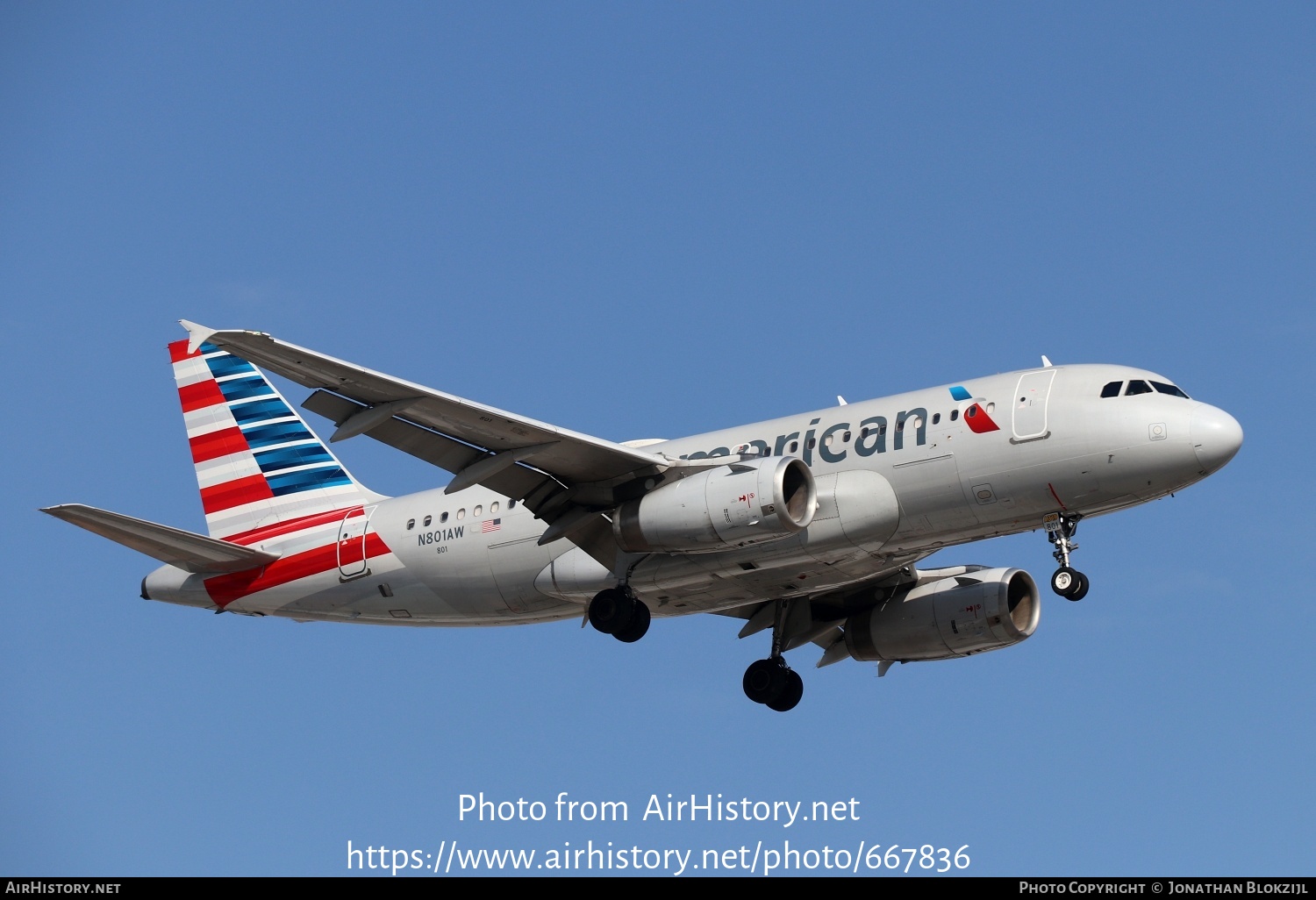 Aircraft Photo of N801AW | Airbus A319-132 | American Airlines | AirHistory.net #667836