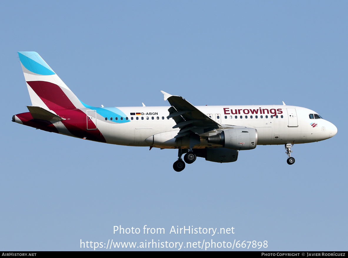 Aircraft Photo of D-ABGN | Airbus A319-112 | Eurowings | AirHistory.net #667898