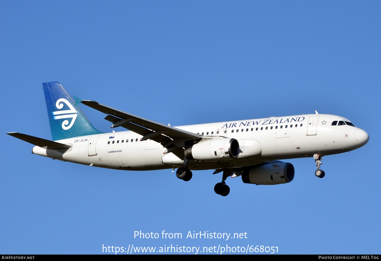 Aircraft Photo of ZK-OJN | Airbus A320-232 | Air New Zealand | AirHistory.net #668051