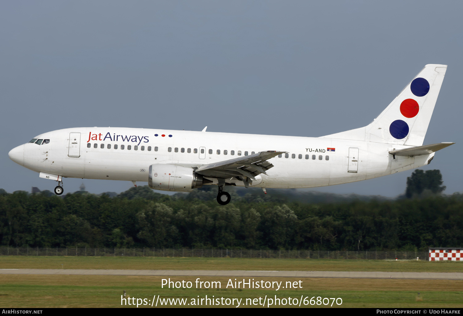 Aircraft Photo of YU-AND | Boeing 737-3H9 | Jat Airways | AirHistory.net #668070