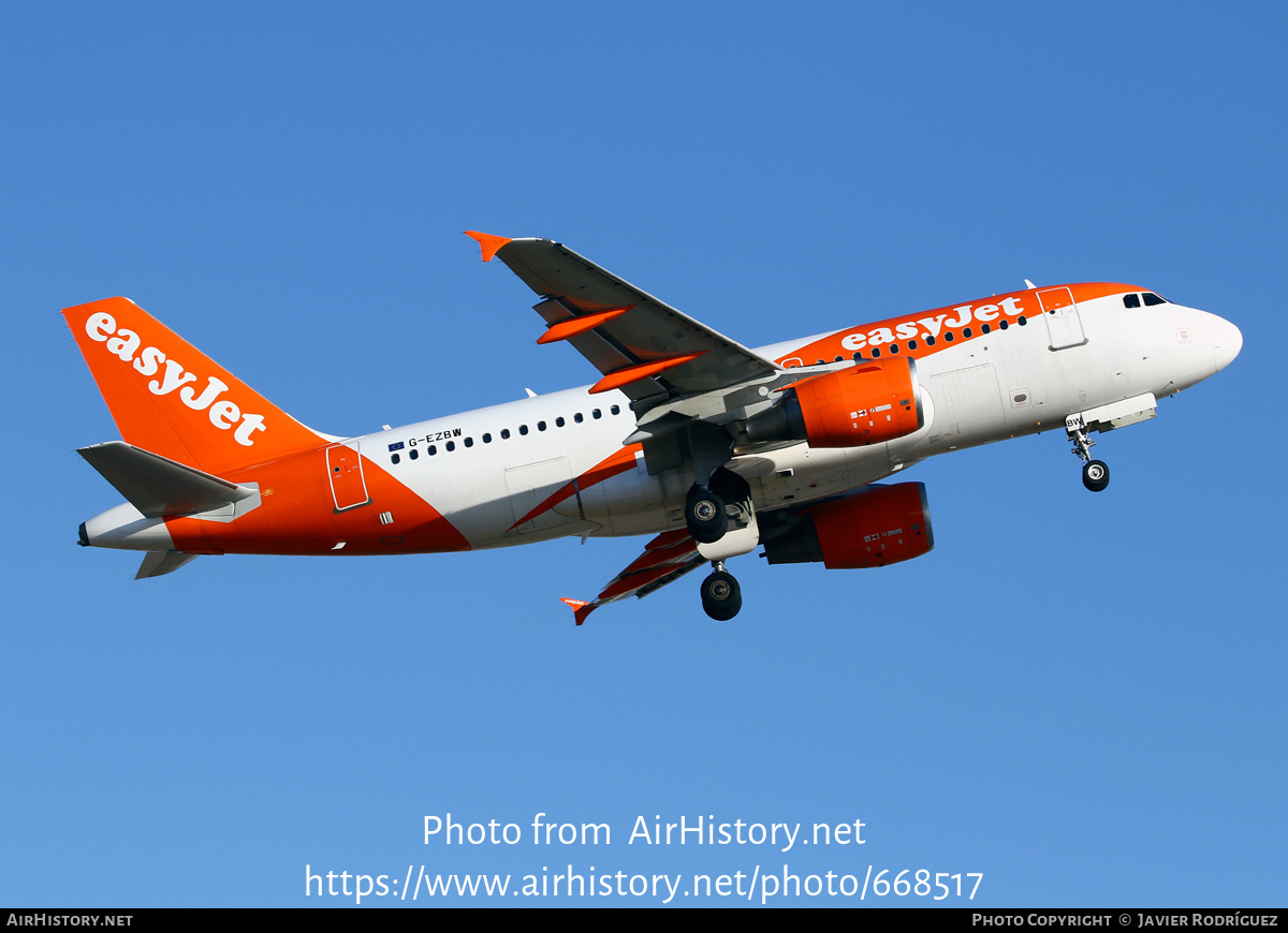 Aircraft Photo of G-EZBW | Airbus A319-111 | EasyJet | AirHistory.net #668517