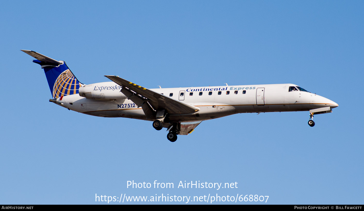 Aircraft Photo of N27512 | Embraer ERJ-135ER (EMB-135ER) | Continental Express | AirHistory.net #668807