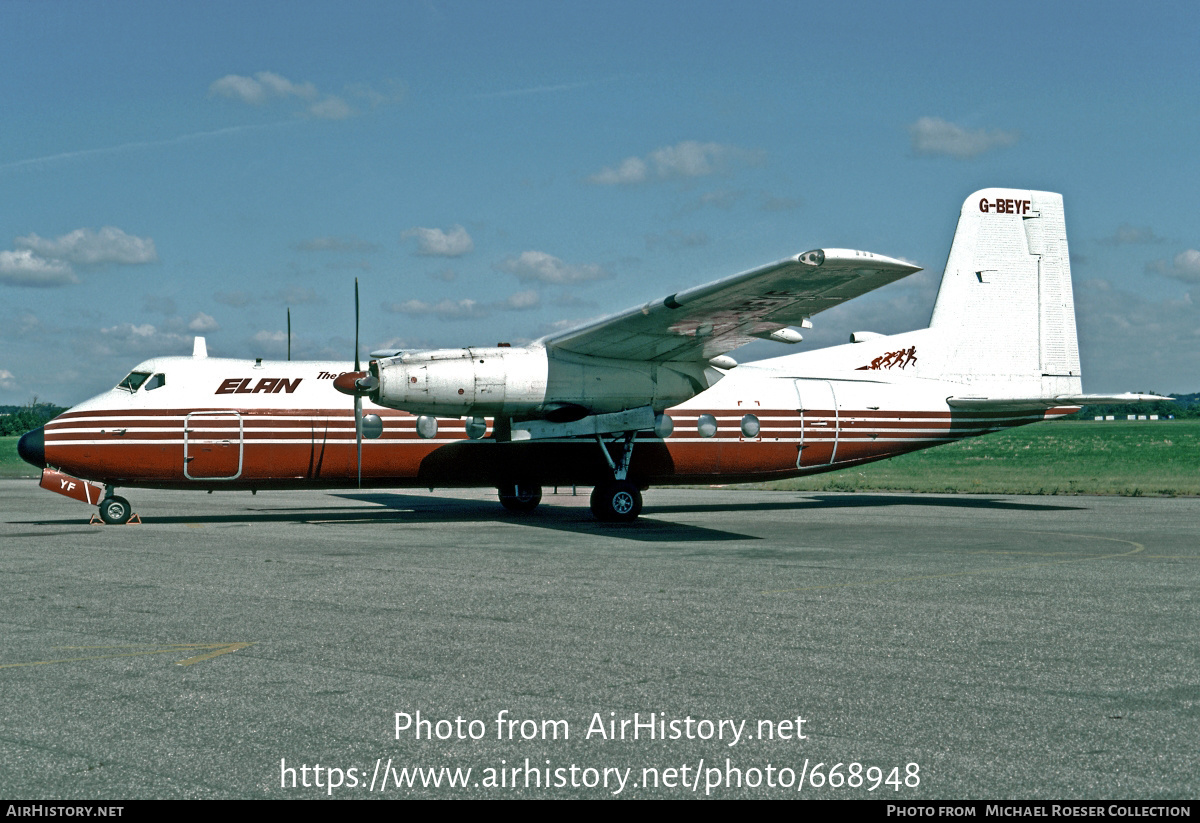 Aircraft Photo of G-BEYF | Handley Page HPR-7 Herald 401 | Elan Overnight Delivery System | AirHistory.net #668948