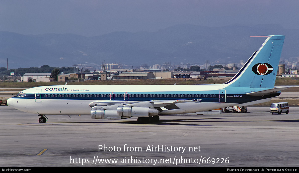 Aircraft Photo of OY-APY | Boeing 720-051B | Conair of Scandinavia | AirHistory.net #669226