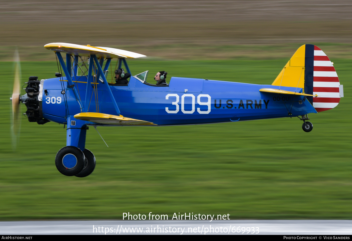 Aircraft Photo of OO-OUI / 309 | Boeing PT-17 Kaydet (A75N1) | USA - Army | AirHistory.net #669933