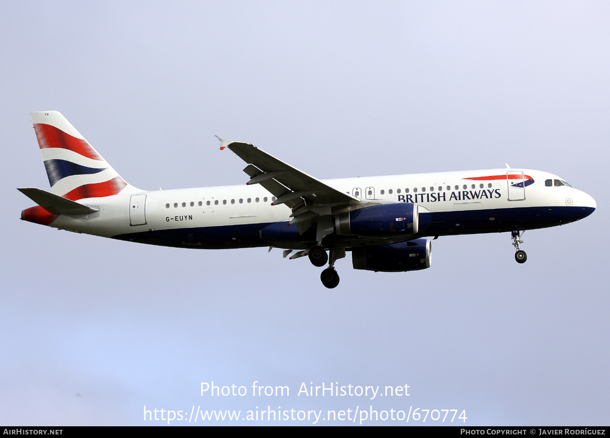 Aircraft Photo of G-EUYN | Airbus A320-232 | British Airways | AirHistory.net #670774