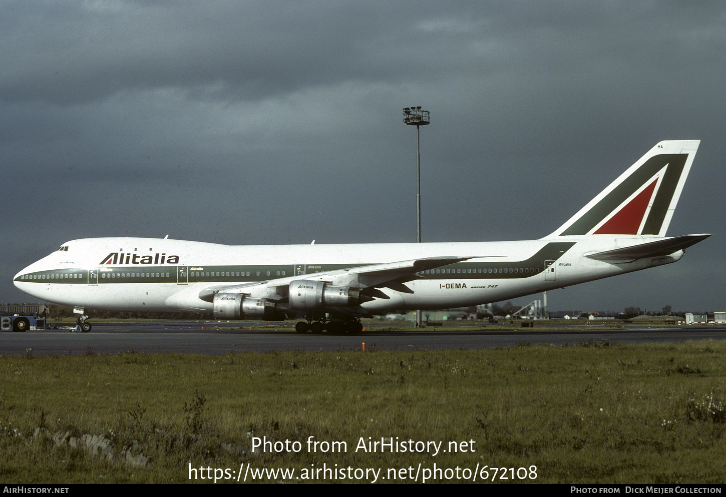 Aircraft Photo of I-DEMA | Boeing 747-143 | Alitalia | AirHistory.net #672108