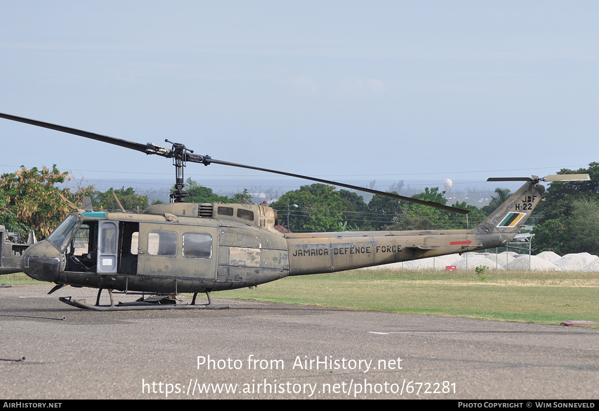 Aircraft Photo of JDF H-22 | Bell UH-1H Iroquois | Jamaica - Air Force | AirHistory.net #672281