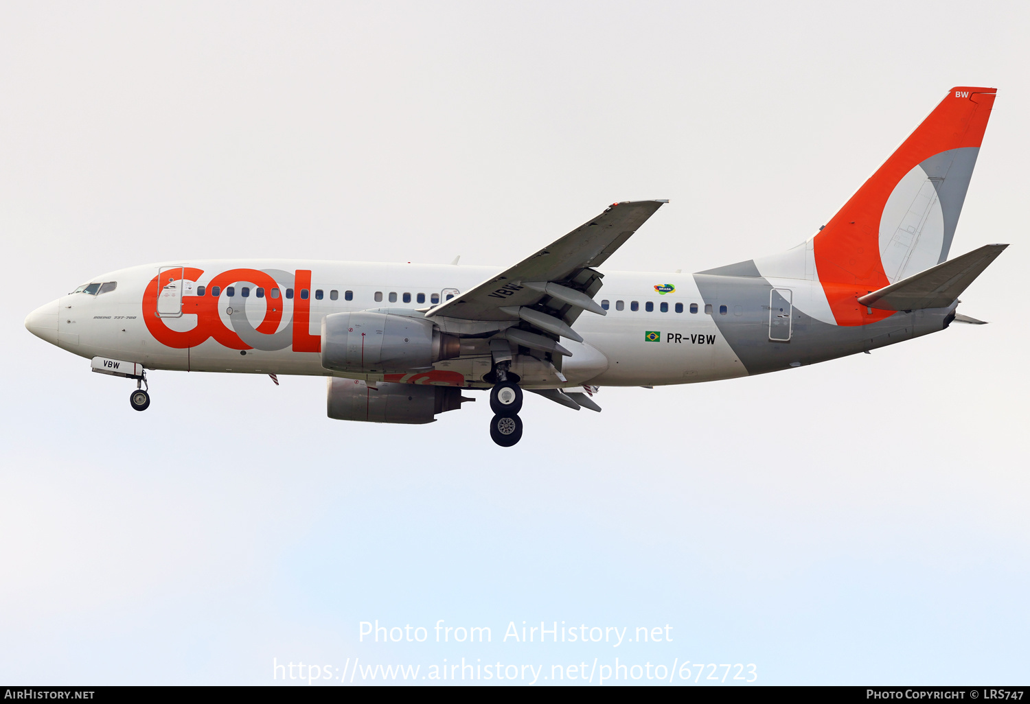 Aircraft Photo of PR-VBW | Boeing 737-7BX | GOL Linhas Aéreas | AirHistory.net #672723