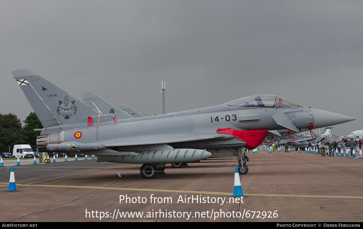 Aircraft Photo of C16-36 | Eurofighter EF-2000 Typhoon S | Spain - Air Force | AirHistory.net #672926