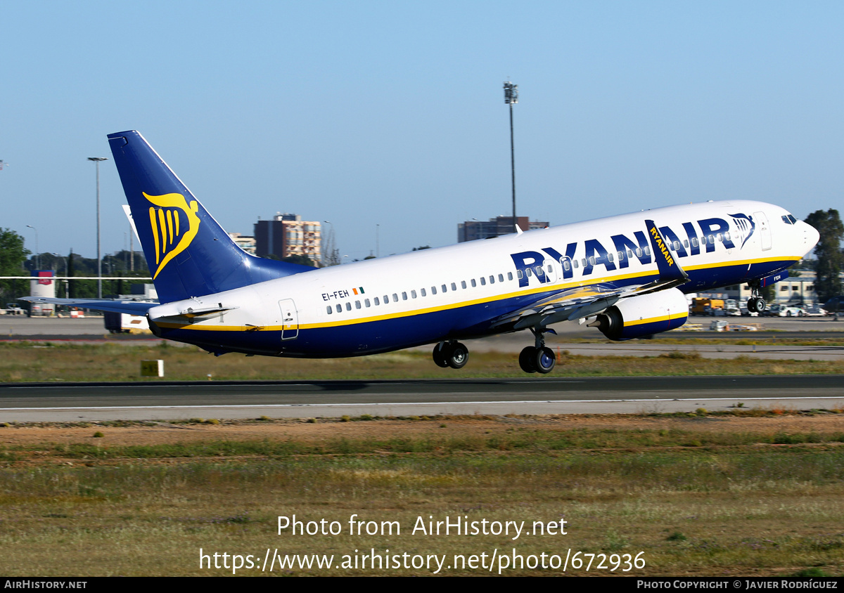 Aircraft Photo of EI-FEH | Boeing 737-8AS | Ryanair | AirHistory.net #672936