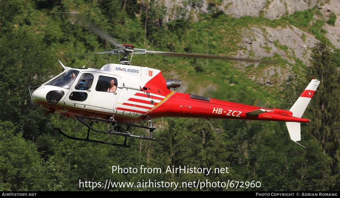 Aircraft Photo of HB-ZCZ | Eurocopter AS-350B-3 Ecureuil | Air Glaciers | AirHistory.net #672960