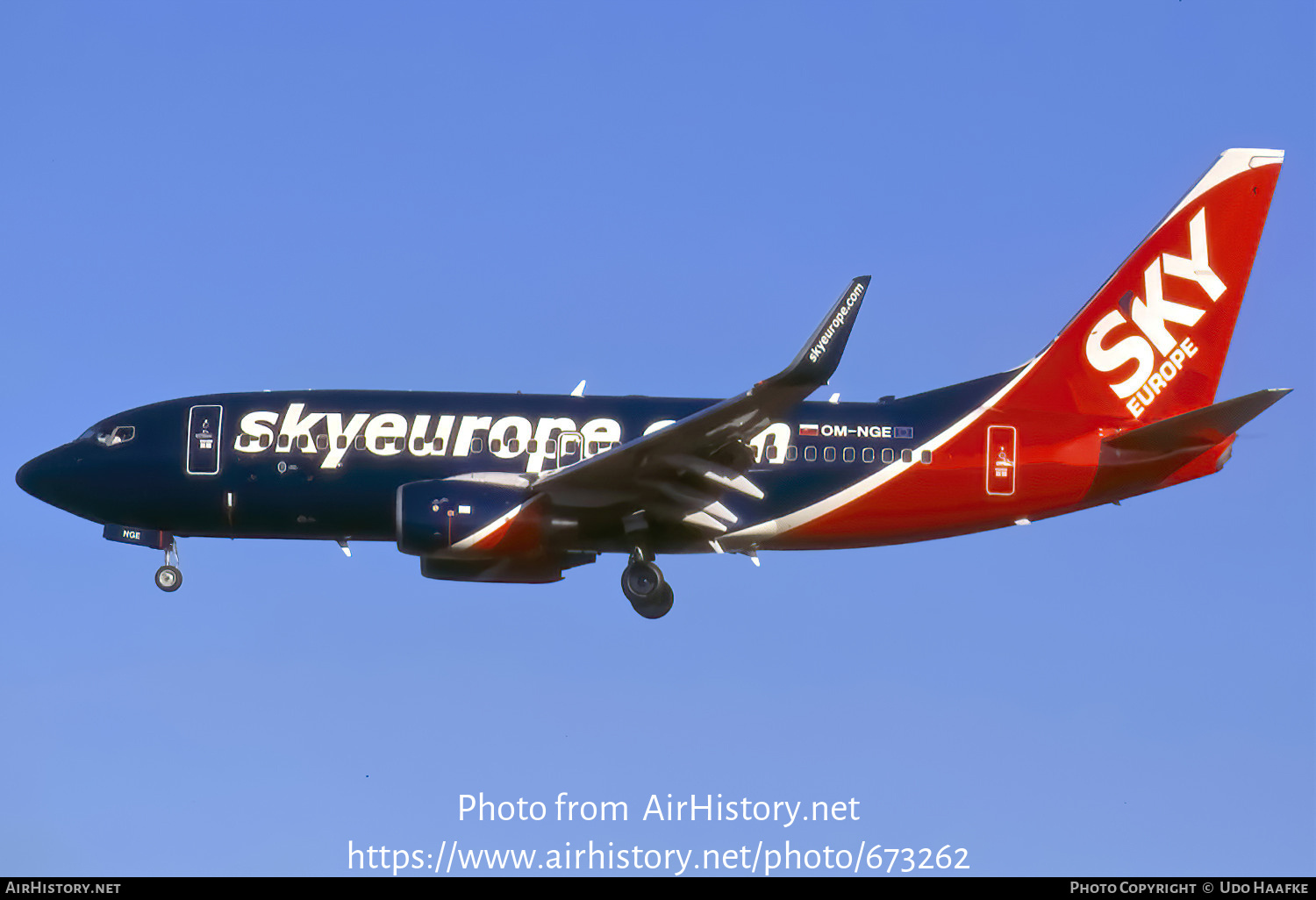 Aircraft Photo of OM-NGE | Boeing 737-76N | SkyEurope Airlines | AirHistory.net #673262