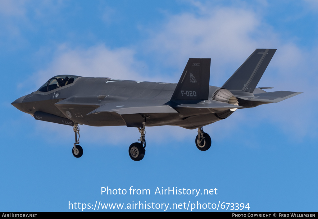 Aircraft Photo of F-020 | Lockheed Martin F-35A Lightning II | Netherlands - Air Force | AirHistory.net #673394