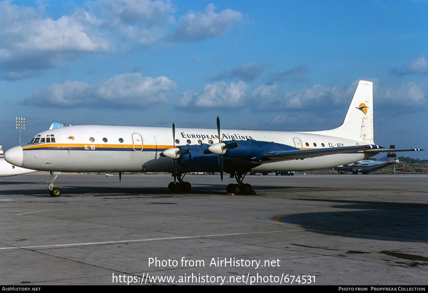 Aircraft Photo of EL-ADY | Ilyushin Il-18V | European Airlines | AirHistory.net #674531