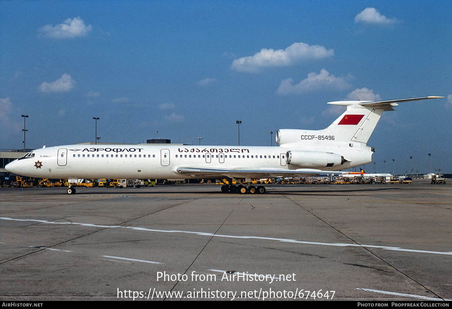 Aircraft Photo of CCCP-85496 | Tupolev Tu-154B-2 | Aeroflot Georgia | AirHistory.net #674647