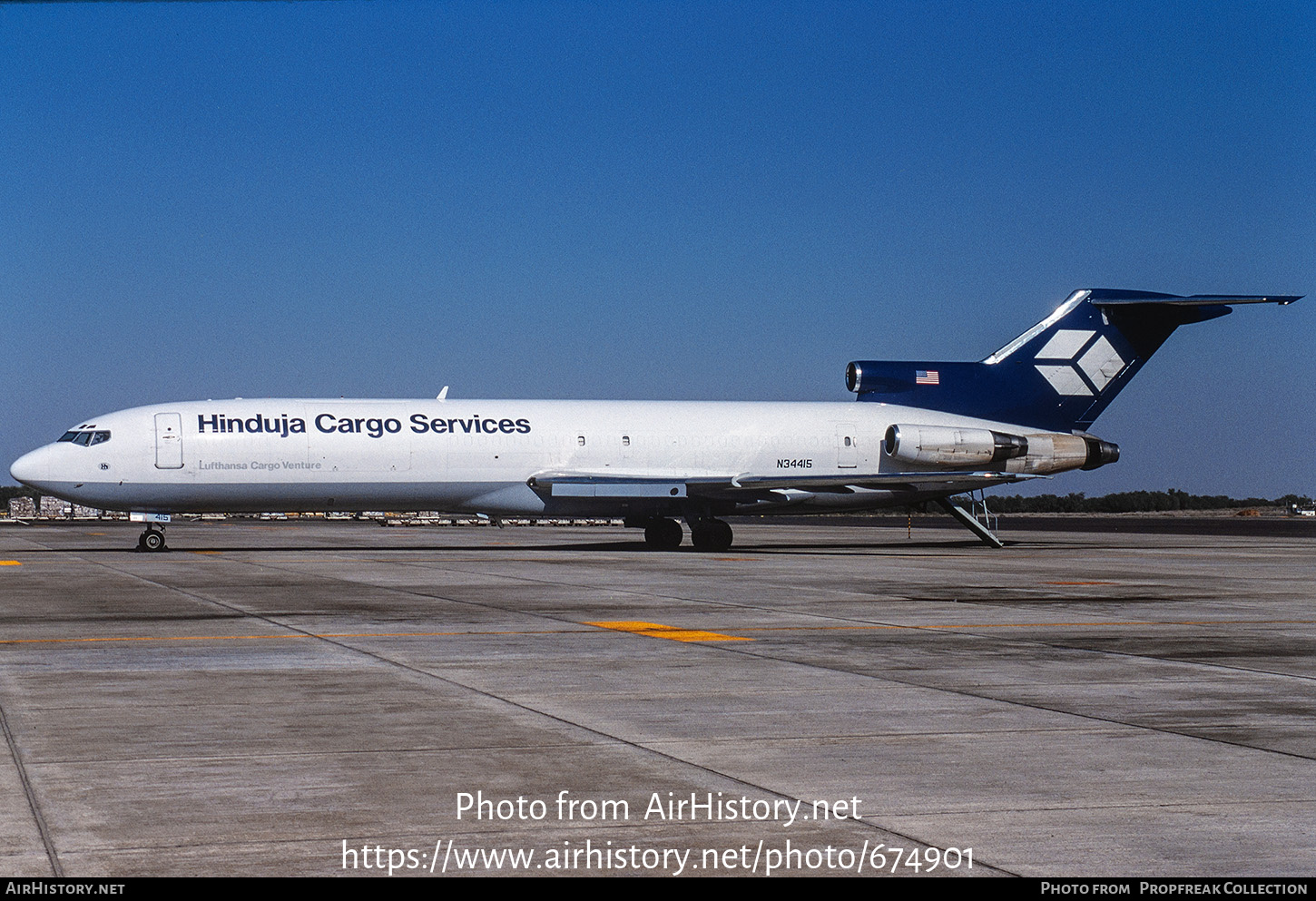 Aircraft Photo of N34415 | Boeing 727-243/Adv(F) | Hinduja Cargo Services | AirHistory.net #674901