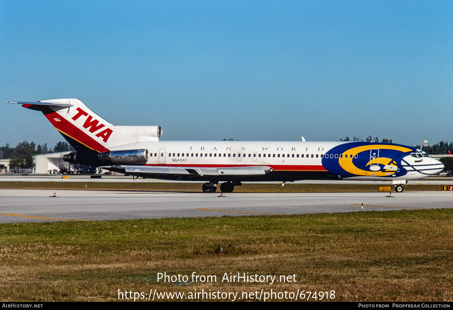 Aircraft Photo of N64347 | Boeing 727-231/Adv | Trans World Airlines - TWA | AirHistory.net #674918