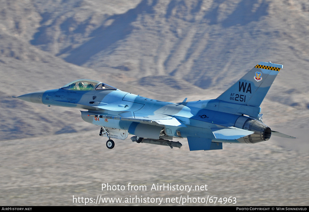 Aircraft Photo of 86-0251 / AF86-251 | General Dynamics F-16C Fighting Falcon | USA - Air Force | AirHistory.net #674963