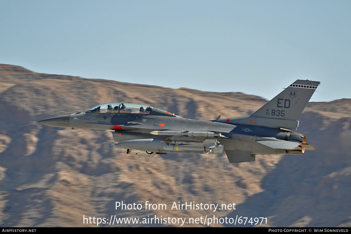 Aircraft Photo of 90-0835 / AF90-835 | General Dynamics F-16DM Fighting Falcon | USA - Air Force | AirHistory.net #674971