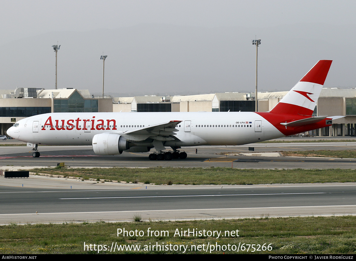 Aircraft Photo of OE-LPA | Boeing 777-2Z9/ER | Austrian Airlines | AirHistory.net #675266