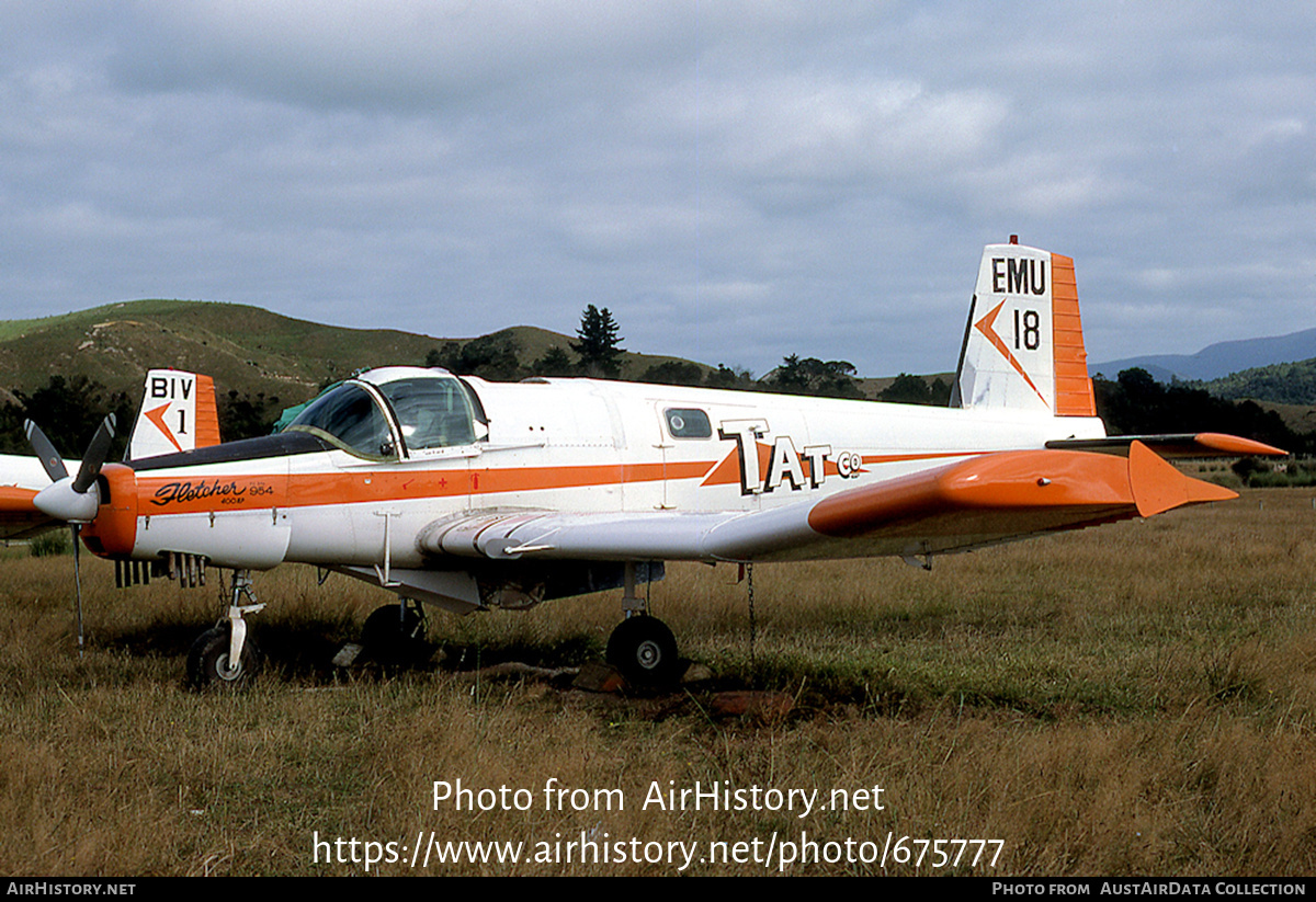 Aircraft Photo of ZK-EMU / EMU | Fletcher FU-24A-954 | Thames Aerial Topdressing - Tatco | AirHistory.net #675777