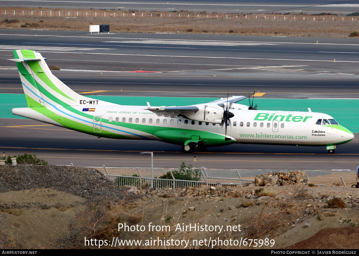 Aircraft Photo of EC-MYT | ATR ATR-72-600 (ATR-72-212A) | Binter Canarias | AirHistory.net #675989