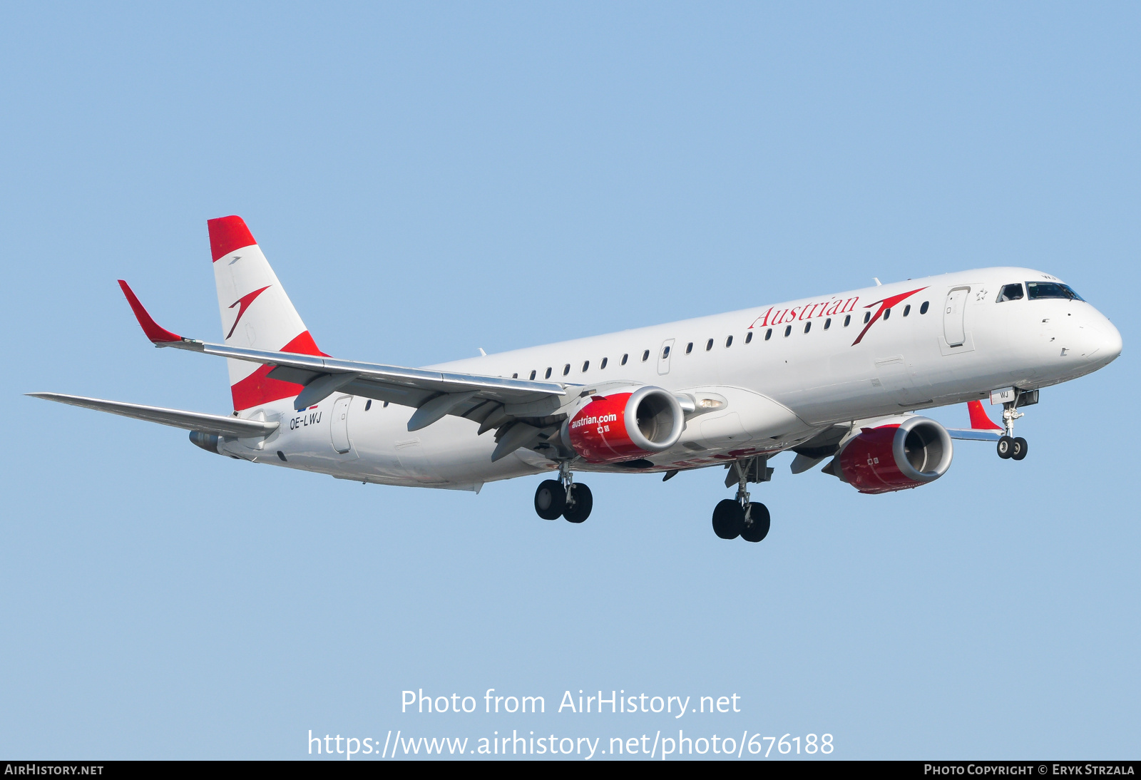 Aircraft Photo of OE-LWJ | Embraer 195LR (ERJ-190-200LR) | Austrian Airlines | AirHistory.net #676188