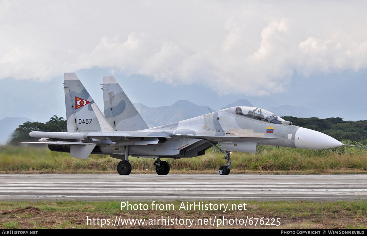 Aircraft Photo of 0457 | Sukhoi Su-30MK2 | Venezuela - Air Force | AirHistory.net #676225