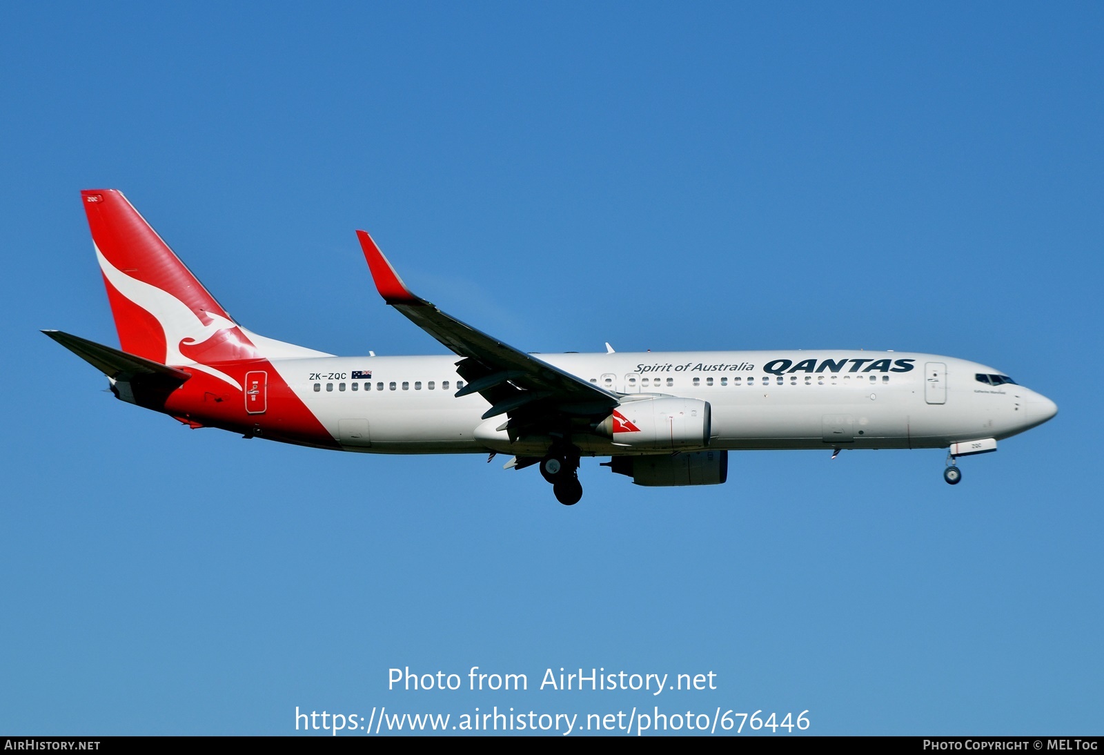 Aircraft Photo of ZK-ZQC | Boeing 737-838 | Qantas | AirHistory.net #676446