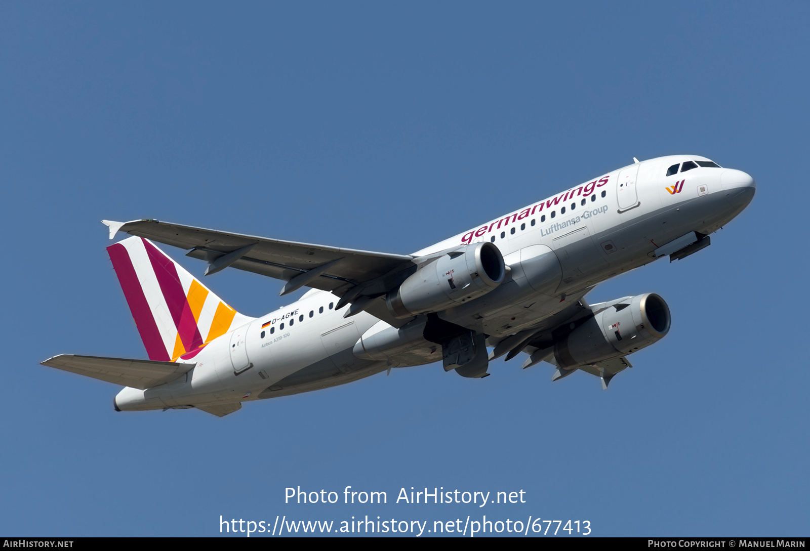 Aircraft Photo of D-AGWE | Airbus A319-132 | Germanwings | AirHistory.net #677413