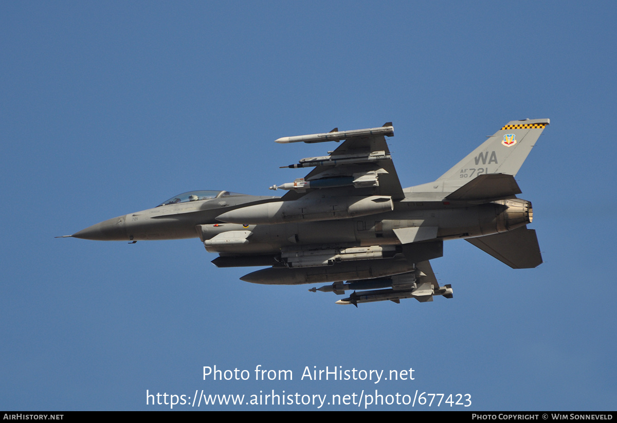 Aircraft Photo of 90-0721 / AF90-721 | General Dynamics F-16CM Fighting Falcon | USA - Air Force | AirHistory.net #677423