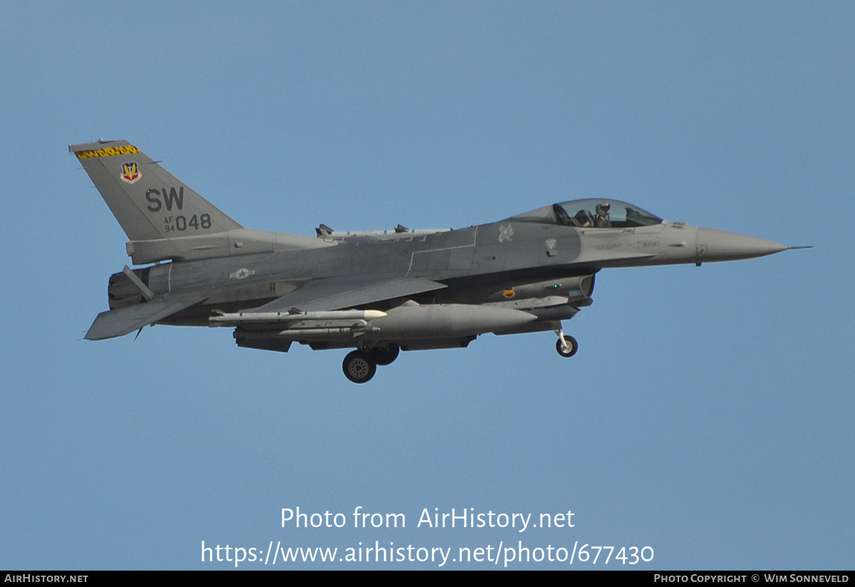 Aircraft Photo of 94-0048 / AF94-048 | General Dynamics F-16CM Fighting Falcon | USA - Air Force | AirHistory.net #677430