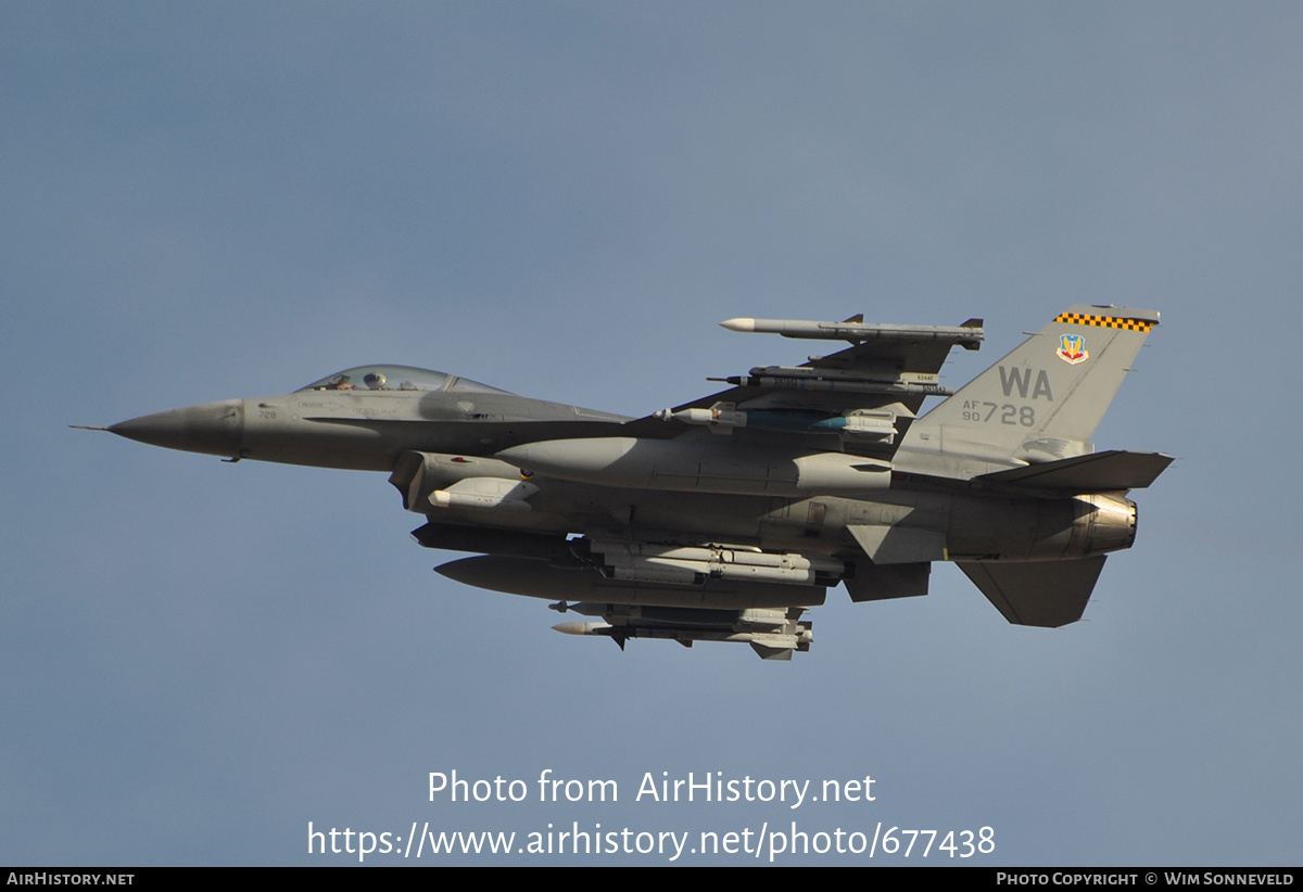 Aircraft Photo of 90-0728 / AF90-728 | General Dynamics F-16CG Fighting Falcon | USA - Air Force | AirHistory.net #677438