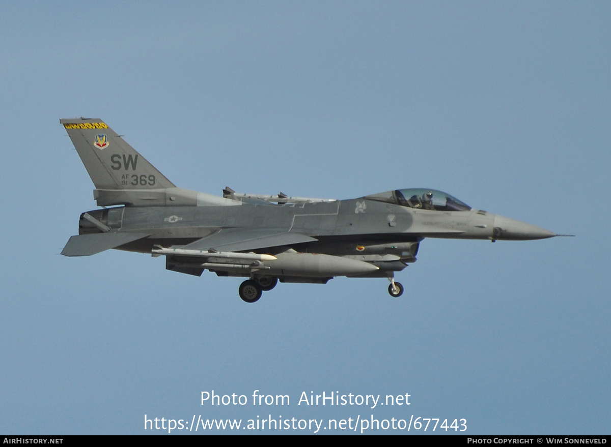 Aircraft Photo of 91-0369 / AF91-369 | Lockheed Martin F-16CM Fighting Falcon | USA - Air Force | AirHistory.net #677443