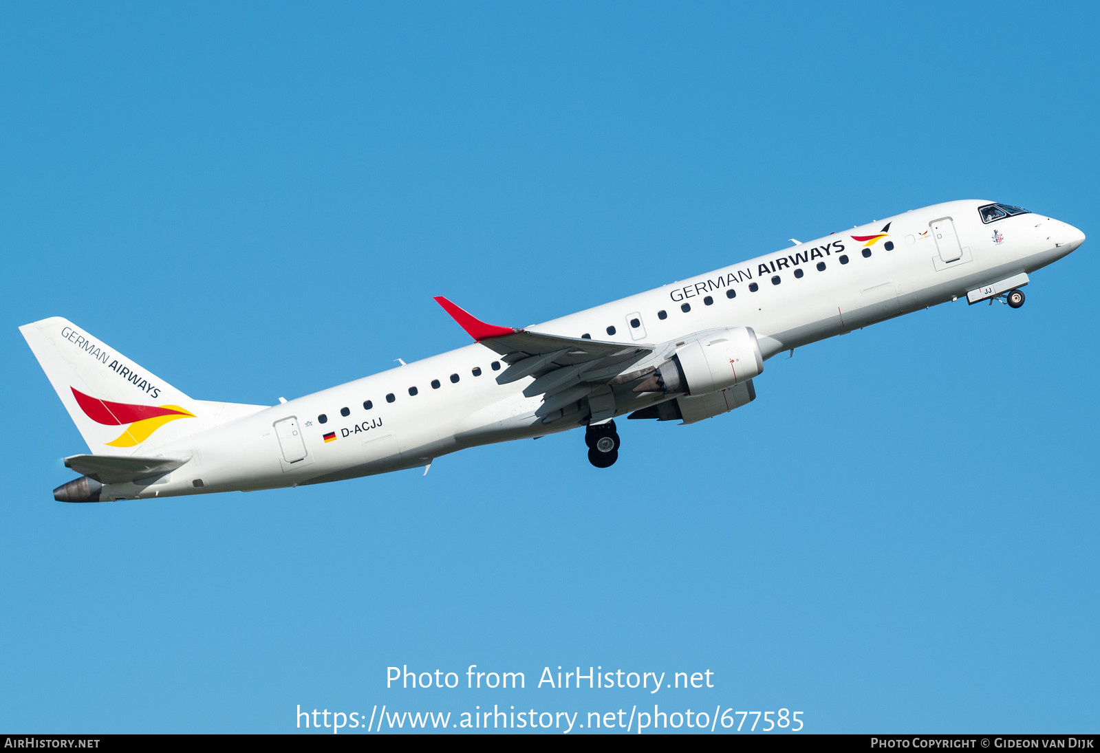 Aircraft Photo of D-ACJJ | Embraer 190LR (ERJ-190-100LR) | German Airways | AirHistory.net #677585