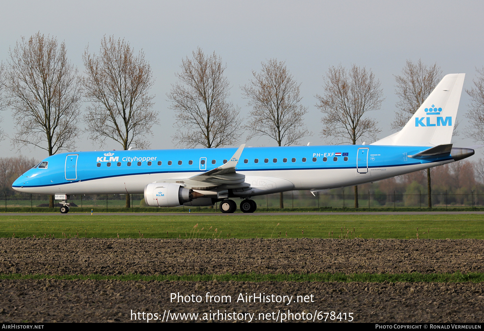 Aircraft Photo of PH-EXF | Embraer 190STD (ERJ-190-100STD) | KLM Cityhopper | AirHistory.net #678415