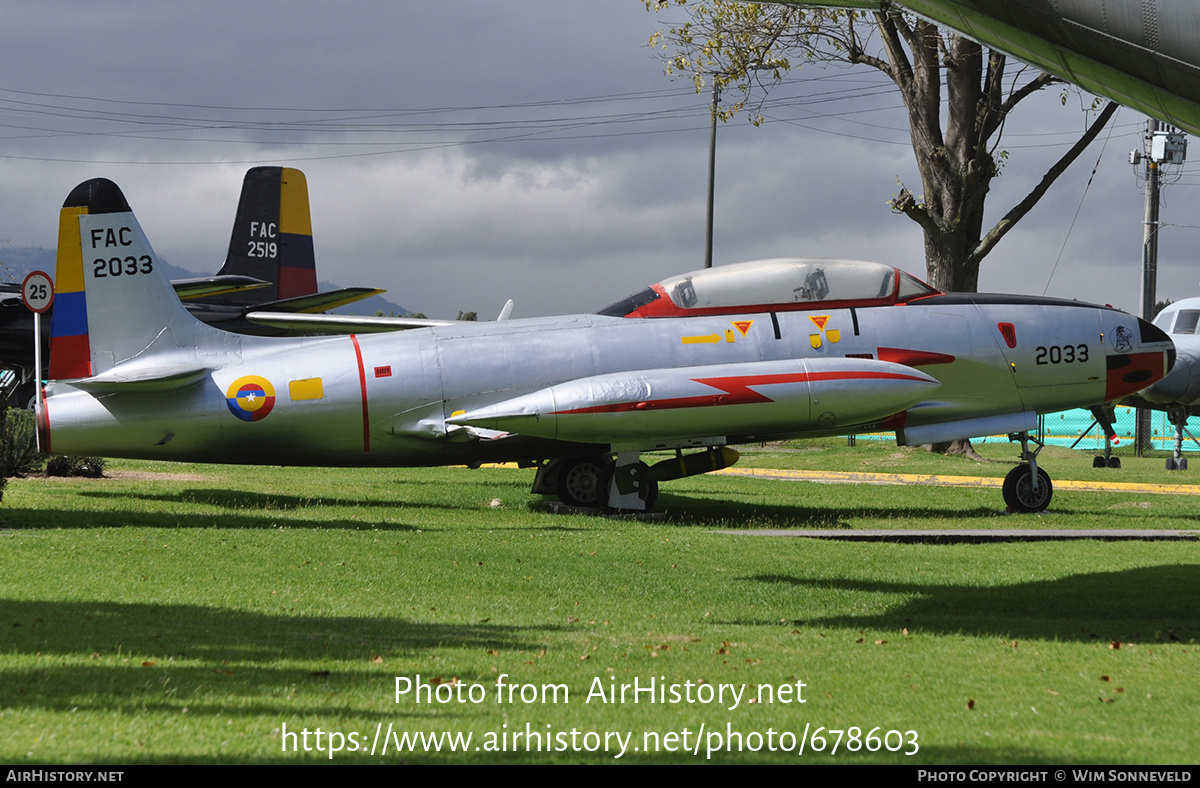 Aircraft Photo of FAC2033 / FAC2002 | Lockheed T-33A | Colombia - Air Force | AirHistory.net #678603