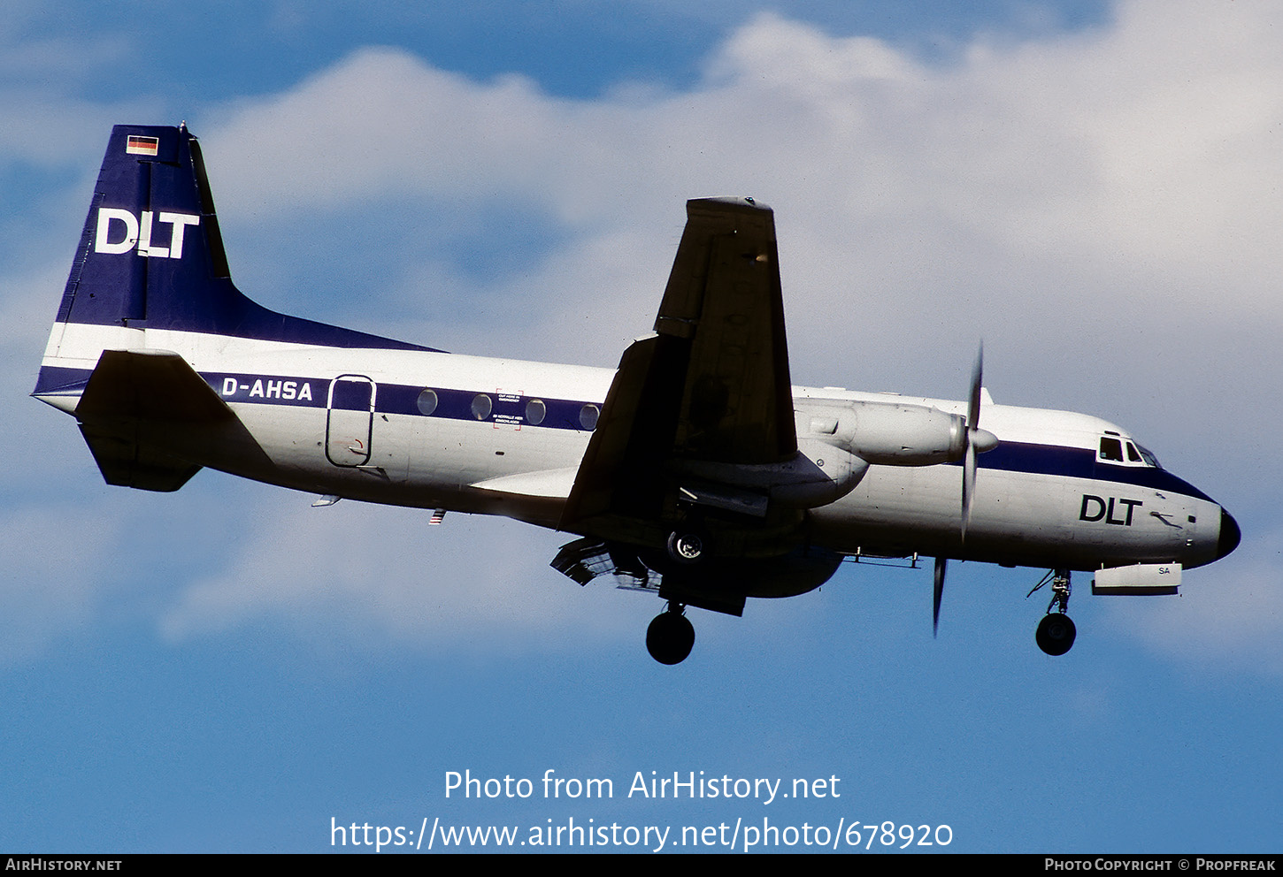 Aircraft Photo of D-AHSA | British Aerospace BAe-748 Srs2B/378 | DLT - Deutsche Luftverkehrsgesellschaft | AirHistory.net #678920